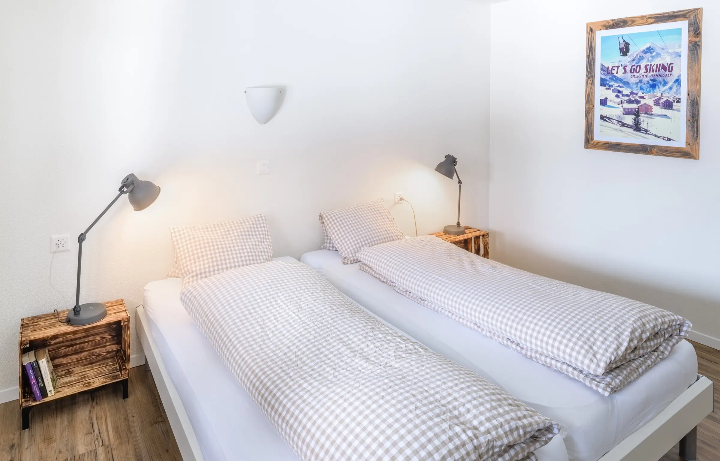 Slaapkamer van het appartement in Chalet Soldanella