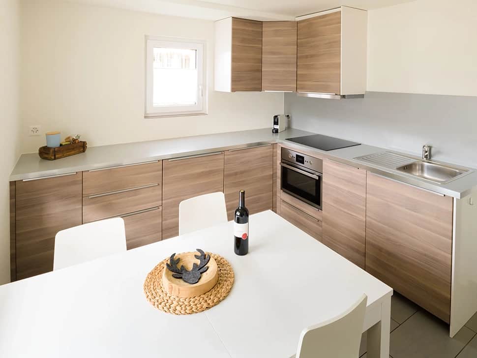 Wohnküche der Ferienwohnung Chalet Soldanella in Grächen